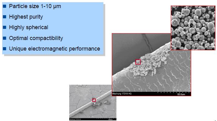 圖：顯微鏡下的圖片&mdash;&mdash;頭發上的羰基鐵粉