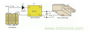 用5號(hào)電池做USB手機(jī)充電器
