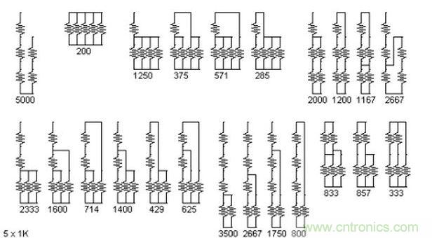 5個電阻我想出了23種組合。還有其它組合嗎？