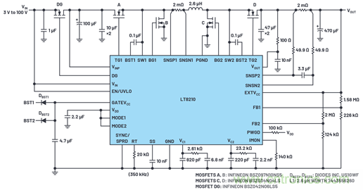 為汽車(chē)電子系統(tǒng)提供供電和保護(hù)，無(wú)開(kāi)關(guān)噪聲，效率高達(dá)99.9%
